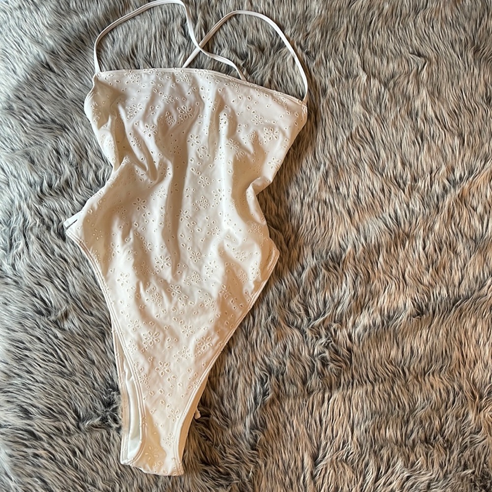 Abercrombie & Fitch Cream One Piece Swimsuit